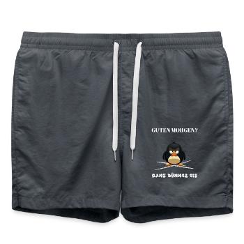 Guten Morgen - Ganz dünnes Eis - Spruch Lustig - Badeshorts - Anthrazit - Vorne - AI Model Male 185 light (185cm)
