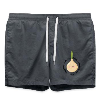 Ich bringe dich zum Weinen... vor Lachen! - Badeshorts - Anthrazit - Vorne - AI Model Male 185 light (185cm)