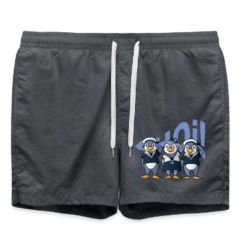 Ahoi Pinguine - Badeshorts - Anthrazit - Vorne - AI Model Male 185 light (185cm)