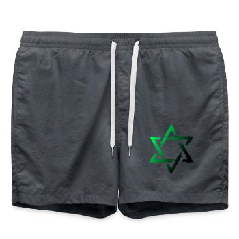 Davidstern Grün Judentum jüdisch - Badeshorts - Anthrazit - Vorne - AI Model Male 185 light (185cm)