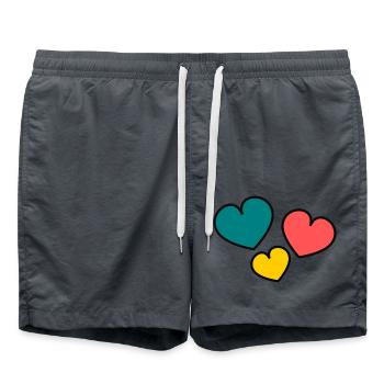 HERZ. HERZ. HERZ. KÜSSEN. SCHMATZEN. KÜSST. - Badeshorts - Anthrazit - Vorne - AI Model Male 185 light (185cm)