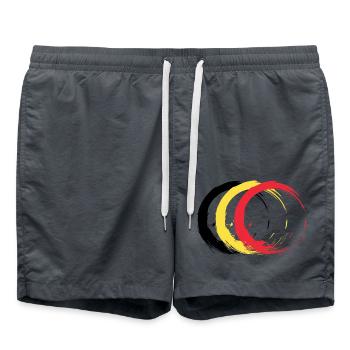Kreis Bürste Belgien Flagge Fahne Design Farben - Badeshorts - Anthrazit - Vorne - AI Model Male 185 light (185cm)