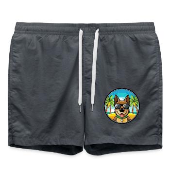 Deutsche Bracke Chien Race Dessin Animé Lunettes de Soleil Plage - Short de bain - charbon - Devant - AI Model Male 185 light (185cm)