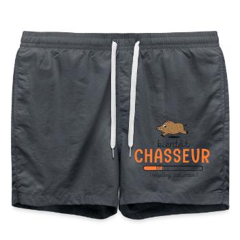 Bientôt Chasseur Body Bébé Cadeau Papa Chasse - Short de bain - charbon - Devant - AI Model Male 185 light (185cm)