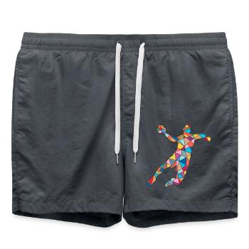Handballer Handballspieler Jungen Herren Handball - Badeshorts - Anthrazit - Vorne - AI Model Male 185 light (185cm)