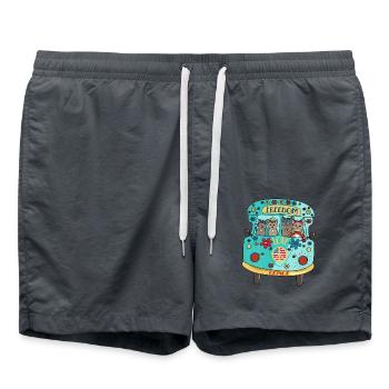 Camper Camping Bus - Badeshorts - Anthrazit - Vorne - AI Model Male 185 light (185cm)