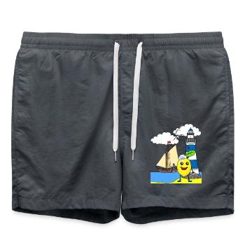 Seemann Zitrone sauer Seefahrt Matrosen Seemänner - Badeshorts - Anthrazit - Vorne - AI Model Male 185 light (185cm)