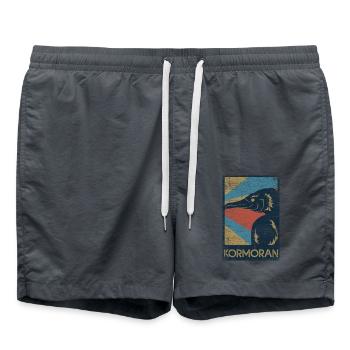 Tauchfreudiger Kormoran Meeresrabe - Badeshorts - Anthrazit - Vorne - AI Model Male 185 light (185cm)