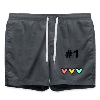 1. 1 JAHR. 1. JAHRESTAG. 1 JAHR GEBURTSTAG - Badeshorts - Anthrazit - Vorne - AI Model Male 185 light (185cm)