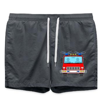 Feuerwehrauto ohne Schriftzug - Badeshorts - Anthrazit - Vorne - AI Model Male 185 light (185cm)