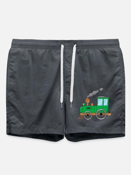Kinderzug Eisenbahn grün - Badeshorts - Anthrazit