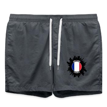 Orleans Skyline Frankreich Flagge Reise-Souvenir - Badeshorts - Anthrazit - Vorne - AI Model Male 185 light (185cm)