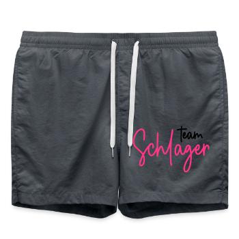 Team Schlager - Schlagerparty - Schlagermusik - Badeshorts - Anthrazit - Vorne - AI Model Male 185 light (185cm)