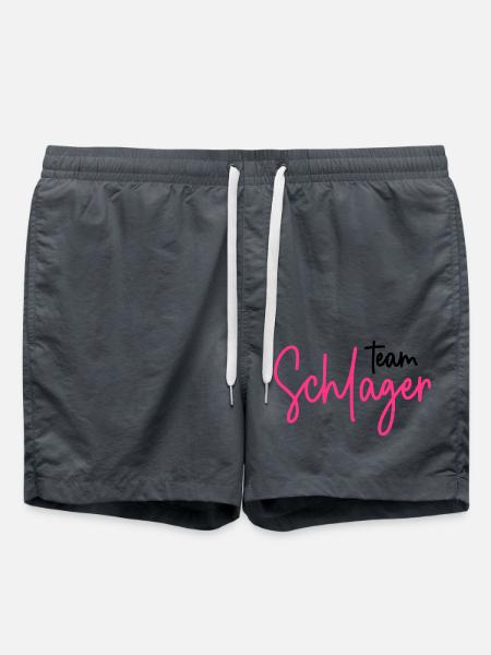 Team Schlager - Schlagerparty - Schlagermusik - Badeshorts - Anthrazit