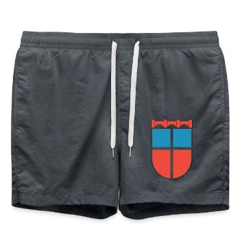 Wappen Saarland 1948 - Badeshorts - Anthrazit - Vorne - AI Model Male 185 light (185cm)