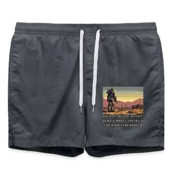 Patrouillen in der Mojave - Badeshorts - Anthrazit - Vorne - AI Model Male 185 light (185cm)