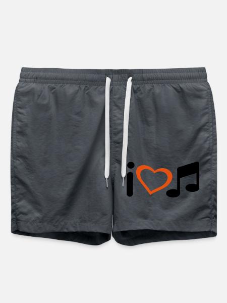 Slogan Ich liebe Musik. Liebe zur Musik. - Badeshorts - Anthrazit