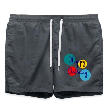 GEBURTSTAG. ALLES GUTE ZUM GEBURTSTAG. ALLES GUTE ZUM GEBURTSTAG. - Badeshorts - Anthrazit - Vorne - AI Model Male 185 light (185cm)