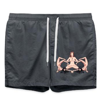 Yoga Erotik nackte Frauen nackt Yoga Yogi - Badeshorts - Anthrazit - Vorne - AI Model Male 185 light (185cm)