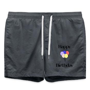 100. 100 JAHRE. 100-JÄHRIGES JUBILÄUM. 100. GEBURTSTAG - Badeshorts - Anthrazit - Vorne - AI Model Male 185 light (185cm)