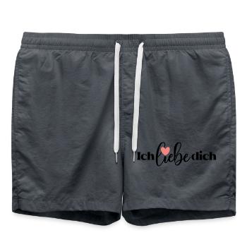 Ich liebe dich Schönes Liebe Motiv für den Schatz - Badeshorts - Anthrazit - Vorne - AI Model Male 185 light (185cm)