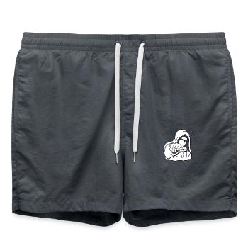 Gangster Gang Bösewicht Straßenbande Streetgang - Badeshorts - Anthrazit - Vorne - AI Model Male 185 light (185cm)
