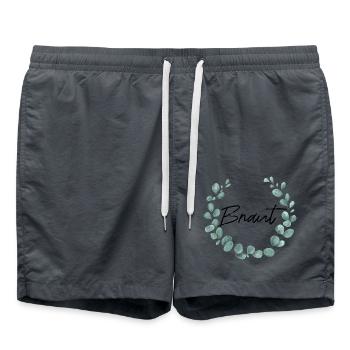 Braut - Junggesellinnenabschied - Badeshorts - Anthrazit - Vorne - AI Model Male 185 light (185cm)