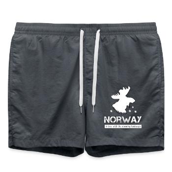 Norway norge - Badeshorts - Anthrazit - Vorne - AI Model Male 185 light (185cm)