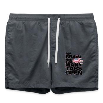 My Brain Has Too Many Tabs Open - Swim Trunks - anthracite - Front - AI Model Male 185 light (185cm)
