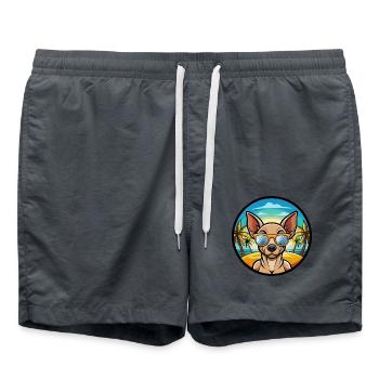 Mexikanische haarlose Hunderasse Cartoon Sonnenbrille Strand - Badeshorts - Anthrazit - Vorne - AI Model Male 185 light (185cm)
