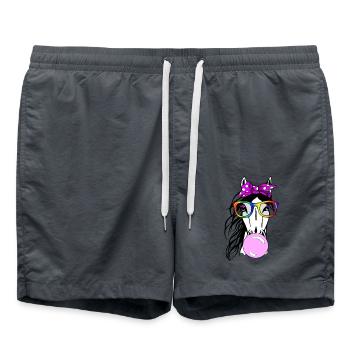 Pferd mit Brille und Kaugummi - Badeshorts - Anthrazit - Vorne - AI Model Male 185 light (185cm)