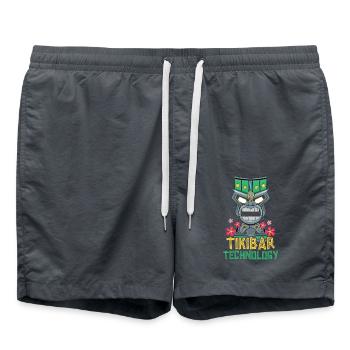 Tiki-Bar-Technik Hawaiianische Luau-Party Tiki-Bar - Badeshorts - Anthrazit - Vorne - AI Model Male 185 light (185cm)