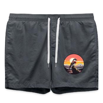 Sperling Buntes Aquarell Cartoon Kawaii Tier - Badeshorts - Anthrazit - Vorne - AI Model Male 185 light (185cm)