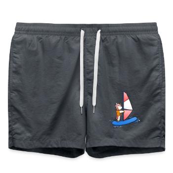 Windsurfen Einhorn Windsurf Windsurfer - Badeshorts - Anthrazit - Vorne - AI Model Male 185 light (185cm)