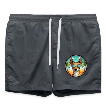 Podenco Ibizenco Hunderasse Cartoon Sonnenbrille Strand - Badeshorts - Anthrazit - Vorne - AI Model Male 185 light (185cm)