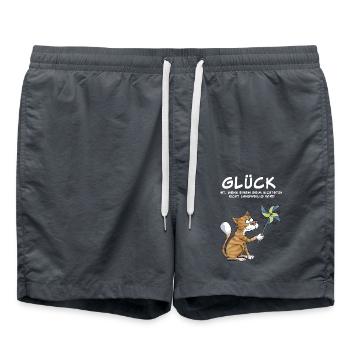 Glück ist... - Badeshorts - Anthrazit - Vorne - AI Model Male 185 light (185cm)