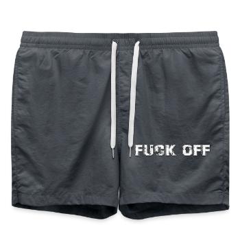 Provokanter Slogan Kontrast - Badeshorts - Anthrazit - Vorne - AI Model Male 185 light (185cm)