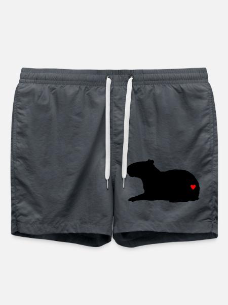 Love Capybara - Badeshorts - Anthrazit