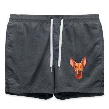Cirneco Dell Ätna Hunderasse Cartoon Kawaii Illustration - Badeshorts - Anthrazit - Vorne - AI Model Male 185 light (185cm)