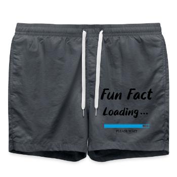 Lustige Fakten laden, lustige Sprüche - Badeshorts - Anthrazit - Vorne - AI Model Male 185 light (185cm)