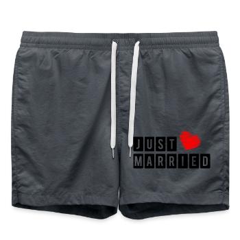 FRISCH VERHEIRATET. ICH LIEBE DICH. ICH LIEBE DICH. LIEBE. LIEBE. - Badeshorts - Anthrazit - Vorne - AI Model Male 185 light (185cm)