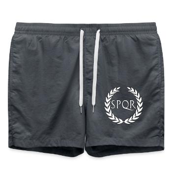 Roemer Rom Roemisch SPQR WEISS - Badeshorts - Anthrazit - Vorne - AI Model Male 185 light (185cm)