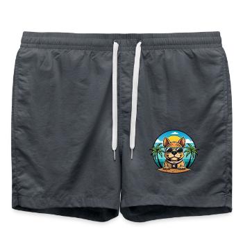Kai Ken Chien Race Dessin Animé Lunettes De Soleil Plage - Short de bain - charbon - Devant - AI Model Male 185 light (185cm)