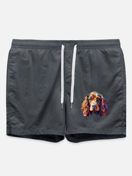 American Cocker Spaniel Hunderasse Aquarellglas - Badeshorts - Anthrazit