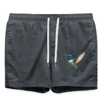 Kolibri – Leichtigkeit in Farben - Badeshorts - Anthrazit - Vorne - AI Model Male 185 light (185cm)