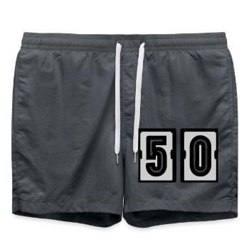 50. 50. GEBURTSTAG. GEBURTSTAG 50 JAHRE. 50 - Badeshorts - Anthrazit - Vorne - AI Model Male 185 light (185cm)