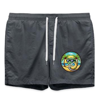 Schlange Lustige Cartoon Sommer Strand Sonnenbrille Cool - Badeshorts - Anthrazit - Vorne - AI Model Male 185 light (185cm)