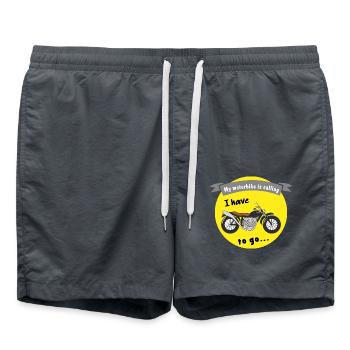 my motorbike is calling - Badeshorts - Anthrazit - Vorne - AI Model Male 185 light (185cm)