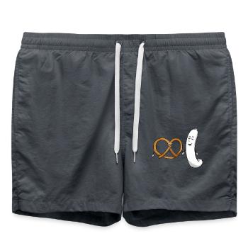 Pretzel Weißwurst Bretzel Bayrisch Essen - Badeshorts - Anthrazit - Vorne - AI Model Male 185 light (185cm)
