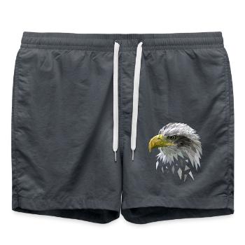 Seeadler Adler Low poly Polygone geometrisch - Badeshorts - Anthrazit - Vorne - AI Model Male 185 light (185cm)
